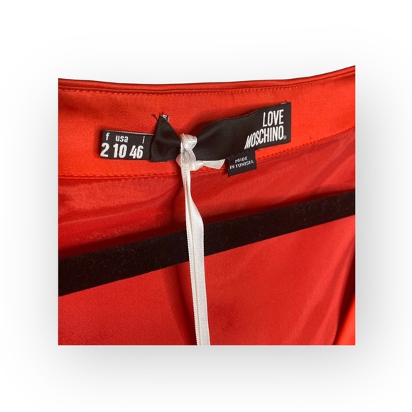 new Love Moschino ☻︎ V Neck Shift Mini Dress ☻︎ Party Soirée ☻︎ Shiny Red ☻︎ 10 - Picture 6 of 17